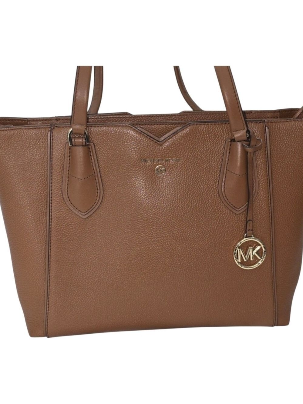LIKE NEW AUTHENTIC MICHAEL KORS DESIGNER MEDIUM PEBBLED LEATHER TOTE BAG LUGGAGE - Picture 3 of 11